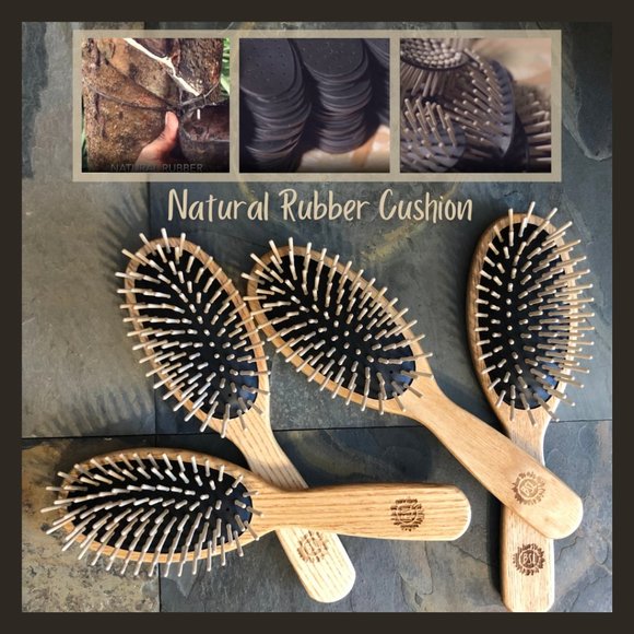 Eco-Friendly Brush made by TEK Ash Wood Oval - Picture 4 of 6